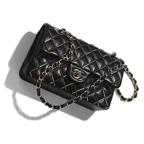 chanel mini 8 caviar black|Mini classic handbag, Lambskin & gold.